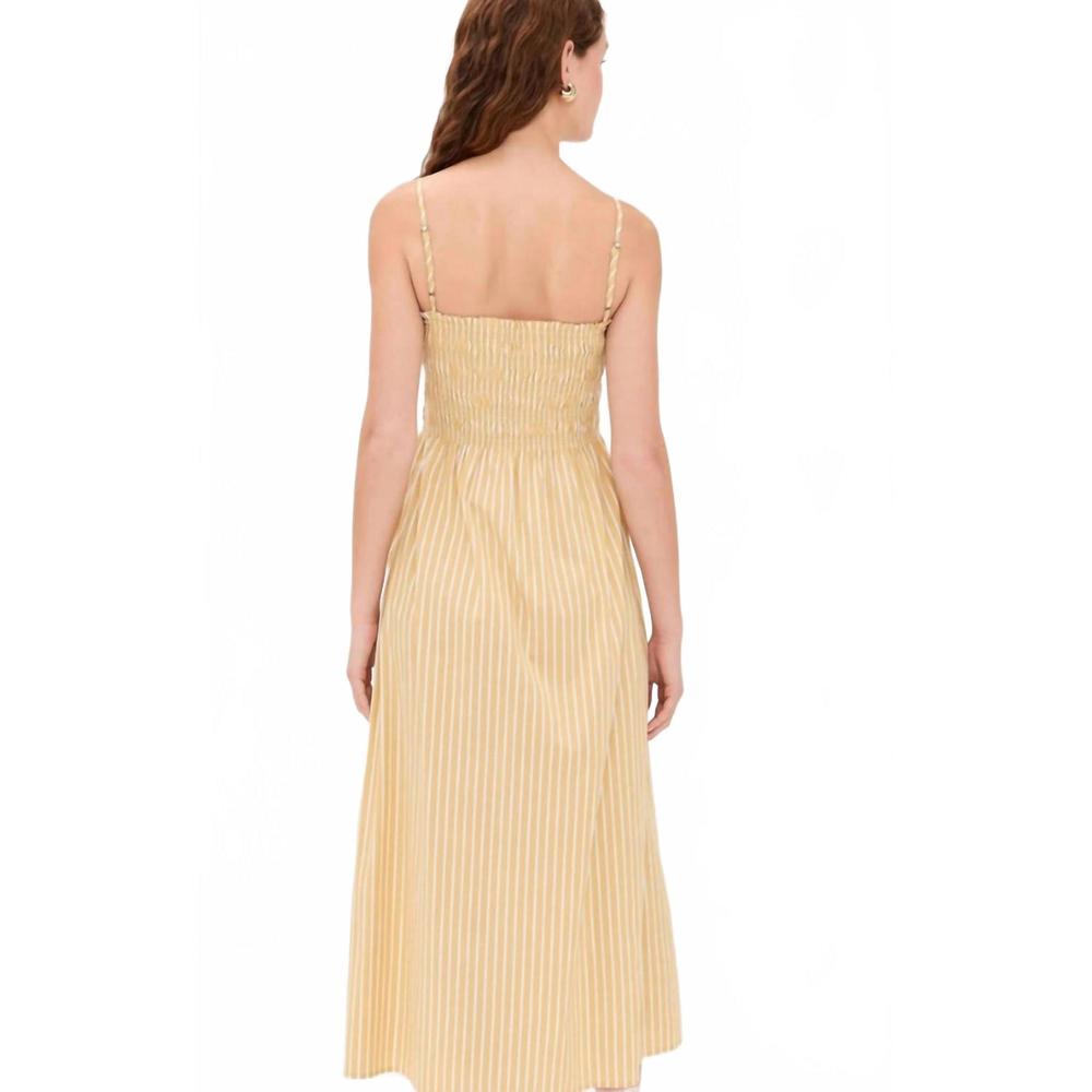 NEW PISTOLA bianca smocked bodice dress in beach sand stripe - Picture 2 of 4